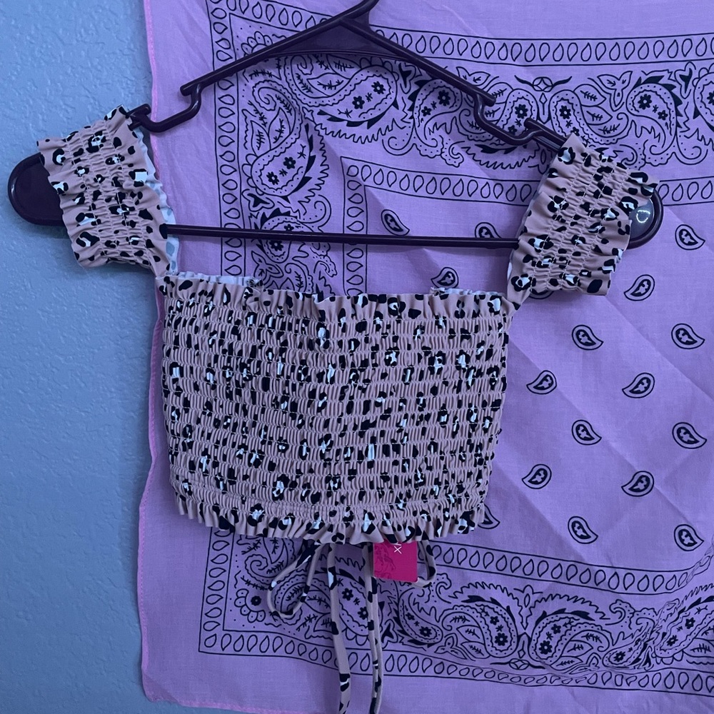 Target, cheetah print swim suit top.